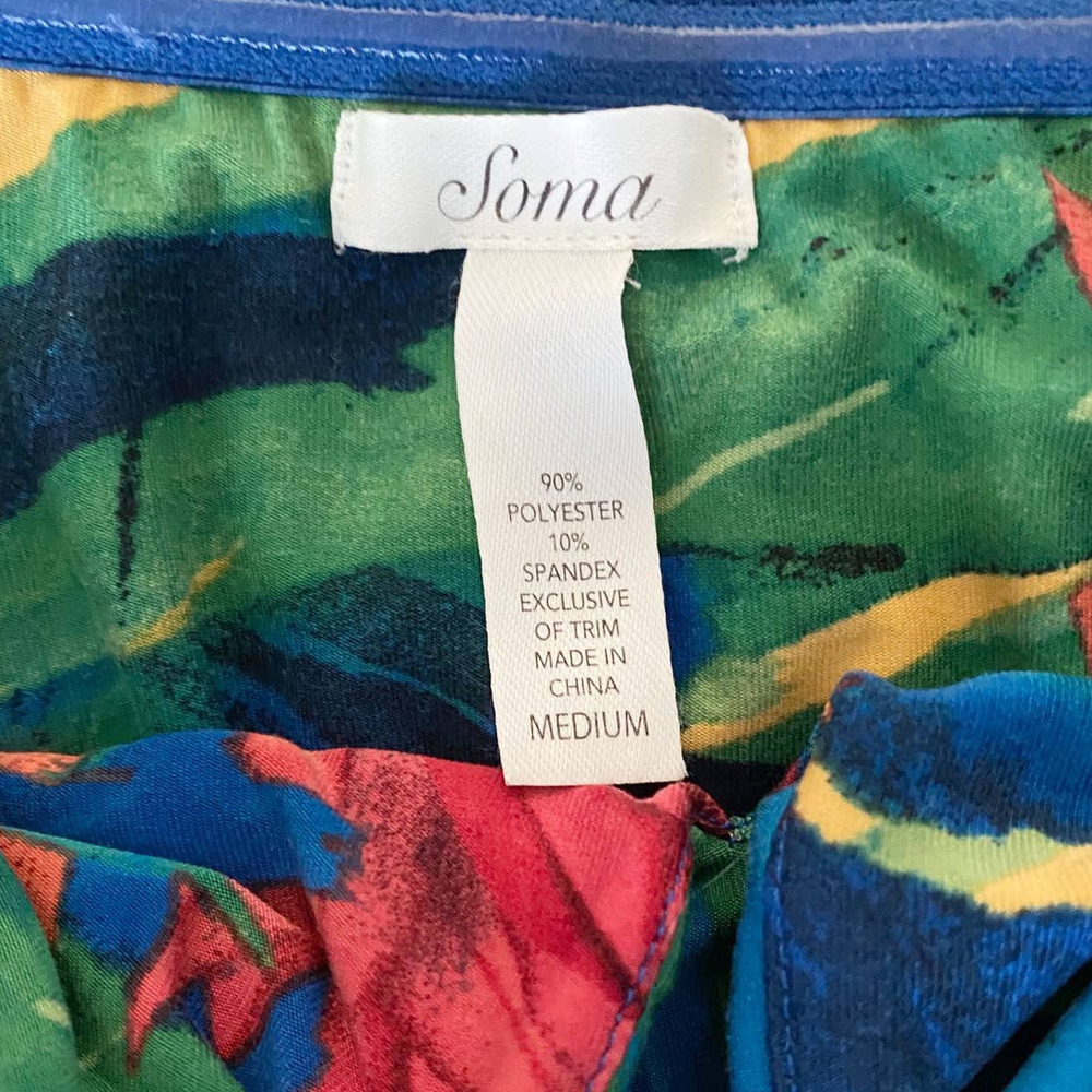 Soma Blue Tropical Halter Maxi Dress with Red & Yellow Accents - Picture 13 of 13